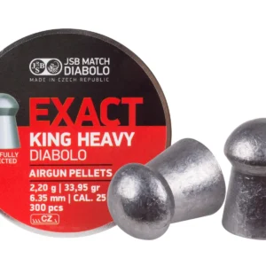 JSB Diabolo Exact King Heavy, .25 Cal, 33.95 Grains, Domed, 300ct